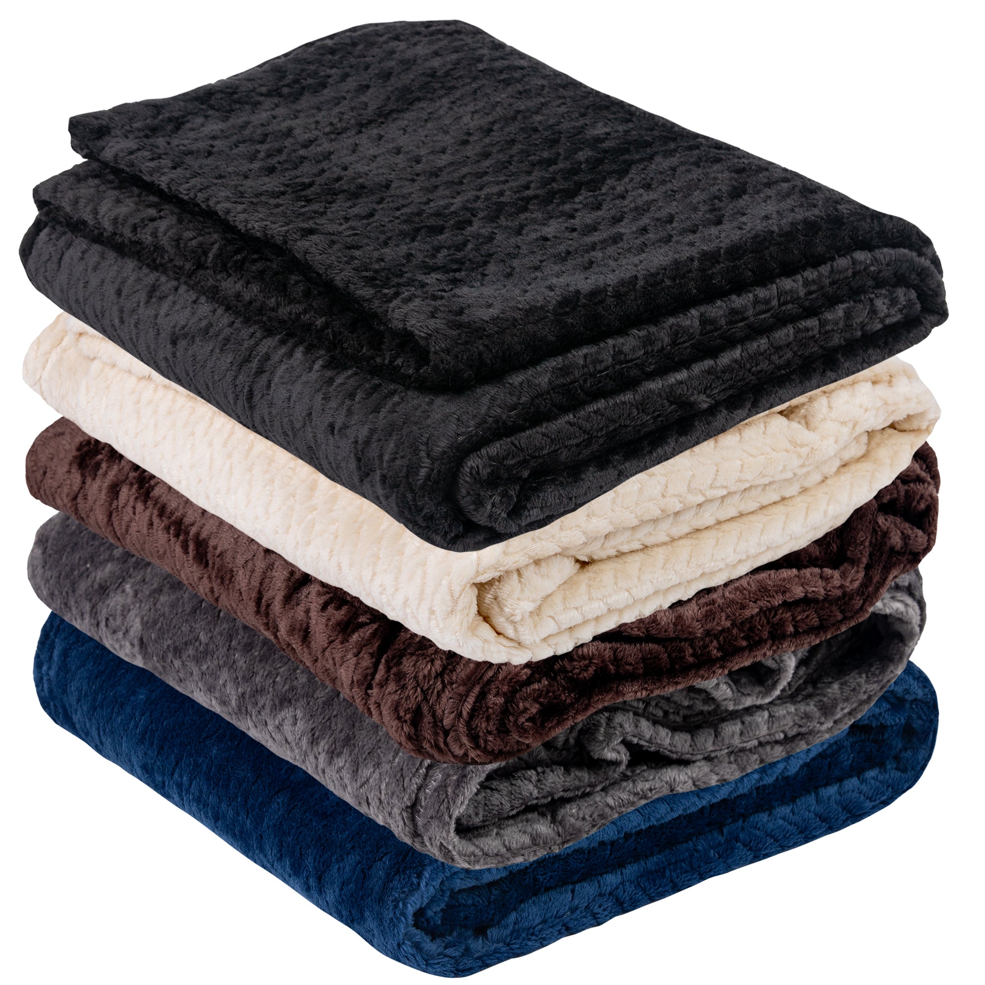 Soft Fleece Waffle Blankets 50" x 60" (250 GSM) - Assorted - 24 in the Pack