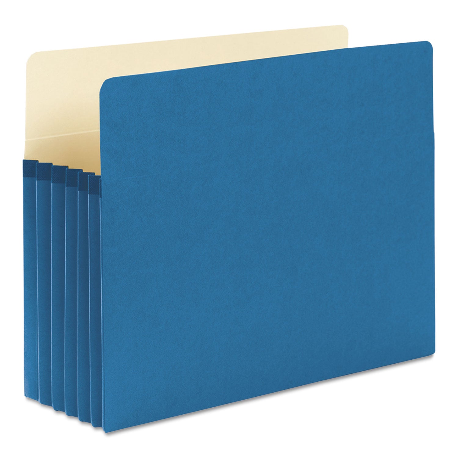 Smead Straight Tab Cut Letter Recycled File Pocket - 8 1/2" x 11" - 5 1/4" Expansion - Top Tab Location - 9 pt. - Blue - Tear Resistant - 10% Recycled - 1 Each