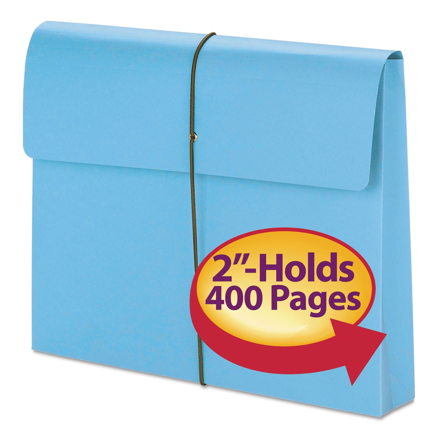 Smead Letter Recycled File Wallet - 8 1/2" x 11" - 2" Expansion - 1 Pocket(s) - 11 pt. - Blue - Elastic Closure, Heavy Duty, Flap - 10% Recycled - 10 / Box