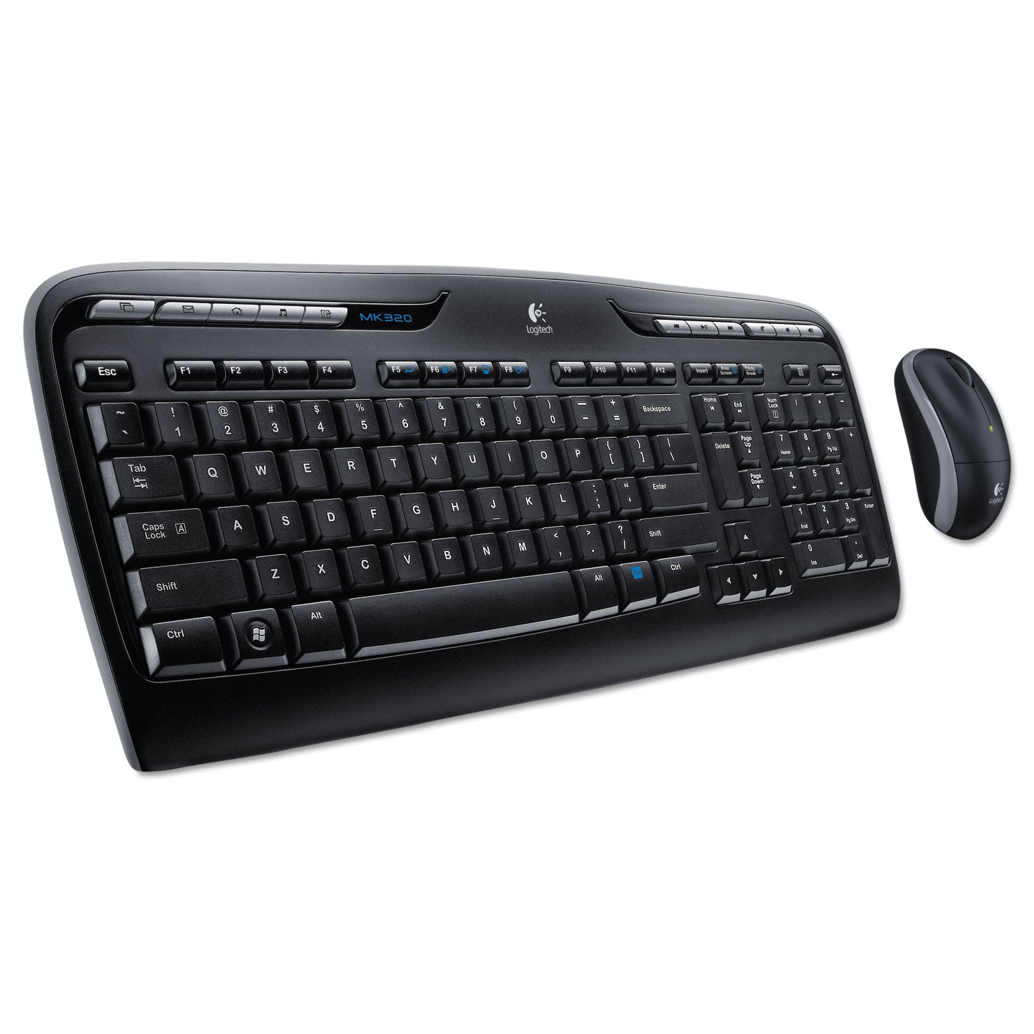 USB Wireless RF 2.40 GHz Keyboard - 115 Key - Black - USB Wireless RF Mouse - Optical - Scroll Wheel - Black - Multimedia, Calculator, Media Player, Email Hot Key(s) - AA, AAA - Compatible with Computer for PC - 1 Each
