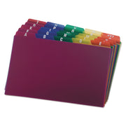 Oxford A-Z Poly Filing Index Cards - 26 Printed Tab(s) - Character - A-Z - 5 Tab(s)/Set - 8" Divider Width x 5" Divider Length - Assorted Divider - Plastic Tab(s) - Tear Resistant, Wear Resistant, Moisture Resistant - 25 / Set