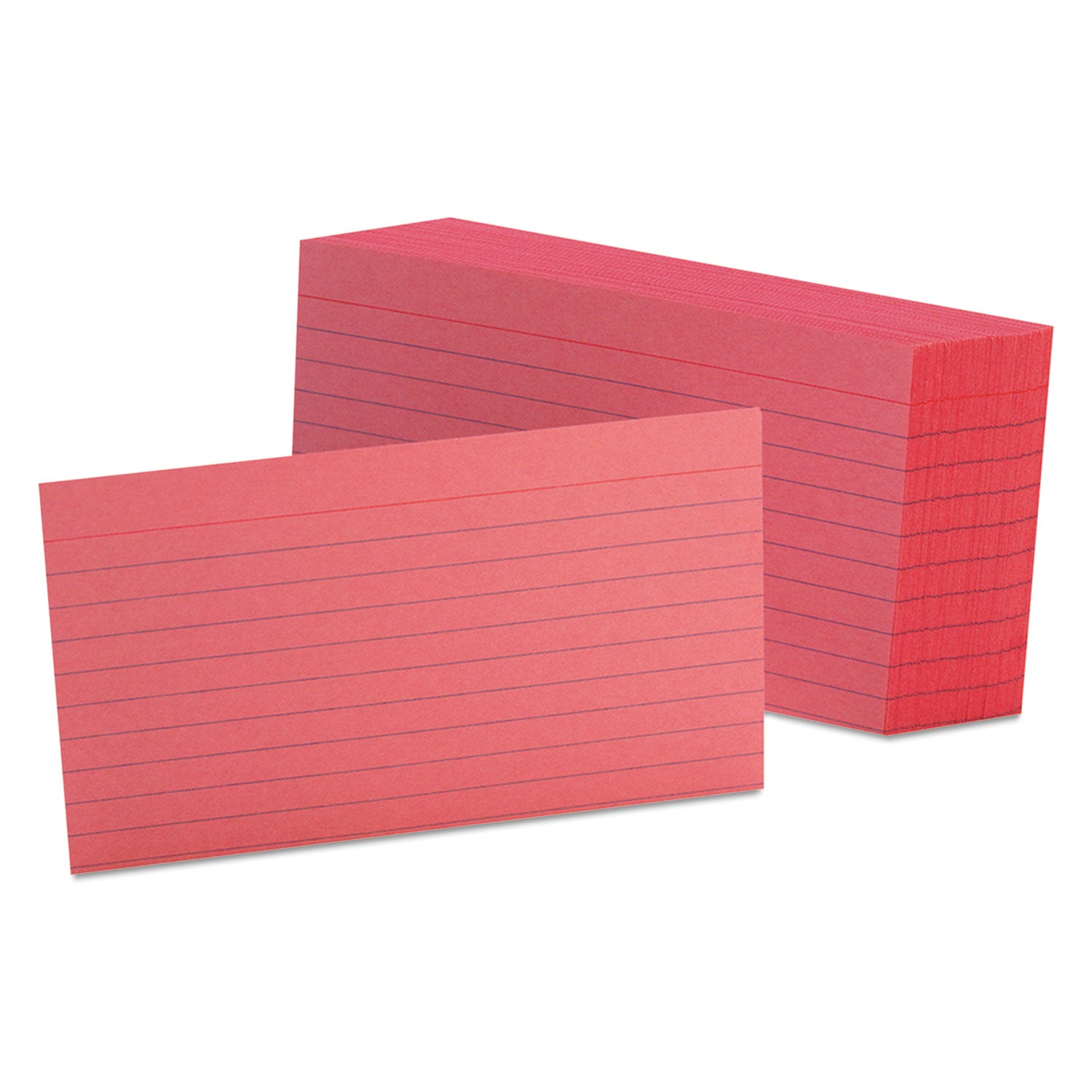 Oxford Colored Ruled Index Cards, 3" x 5", Cherry, 100 Sheets per Pack