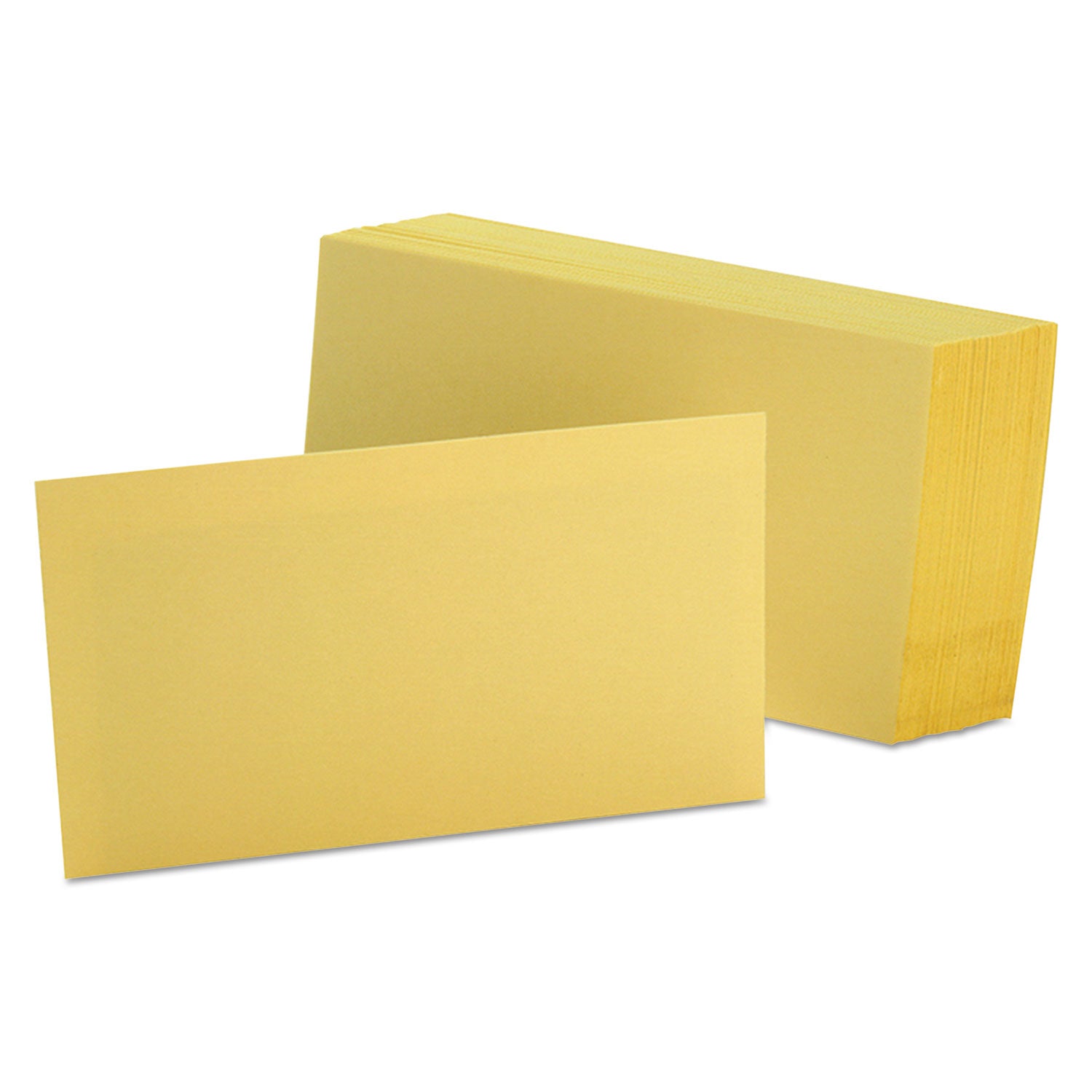 Oxford Colored Blank Index Cards, 3" x 5", Canary, Plain, Durable, Recycled, 100 Sheets per Pack