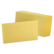 Oxford Colored Blank Index Cards, 3" x 5", Canary, Plain, Durable, Recycled, 100 Sheets per Pack