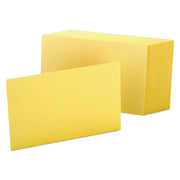 Oxford Colored Blank Index Cards, 4" x 6", Canary, 100 Sheets per Pack