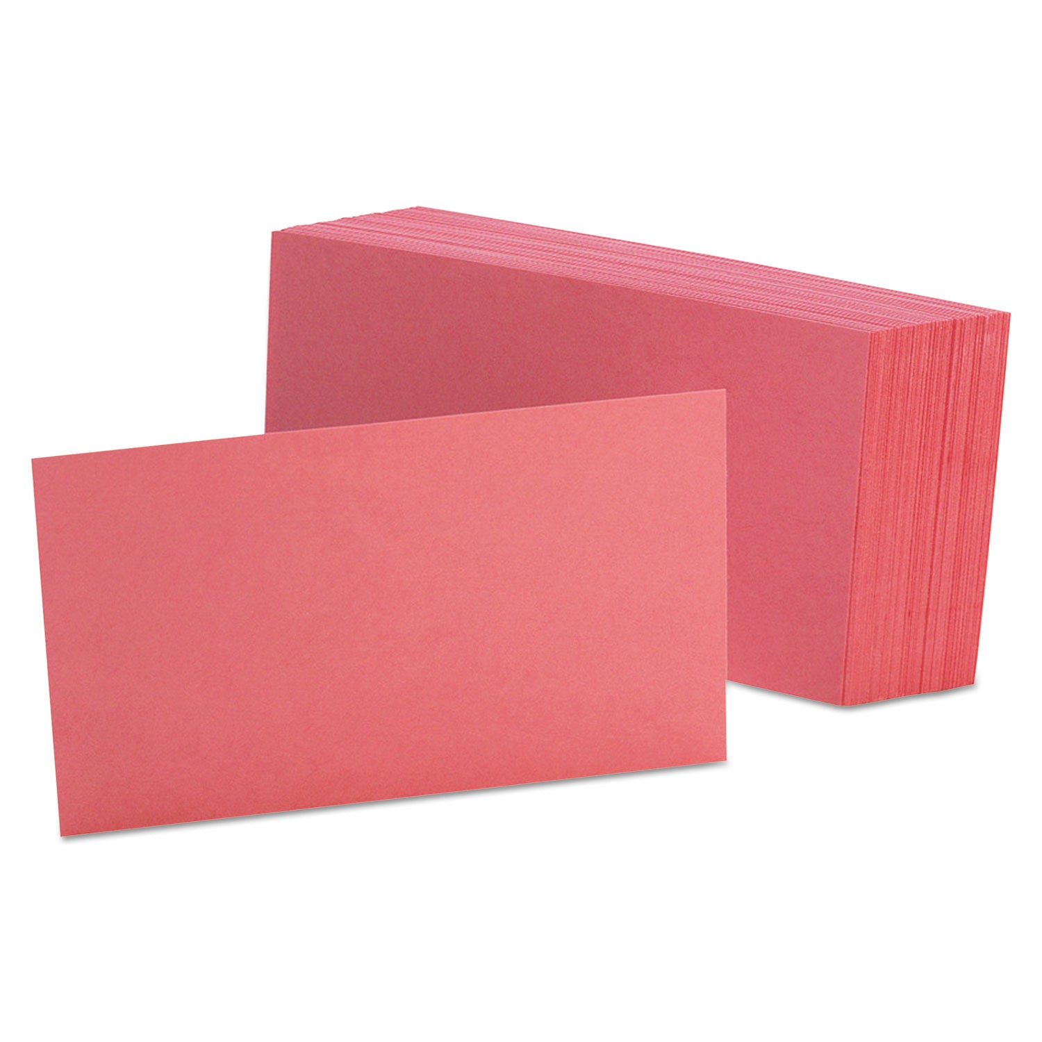 Oxford Colored Blank Index Cards, Cherry, 3" x 5", Plain, Durable, 100 Sheets per Pack