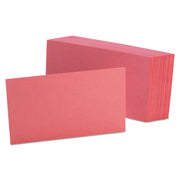 Oxford Colored Blank Index Cards, Cherry, 3" x 5", Plain, Durable, 100 Sheets per Pack