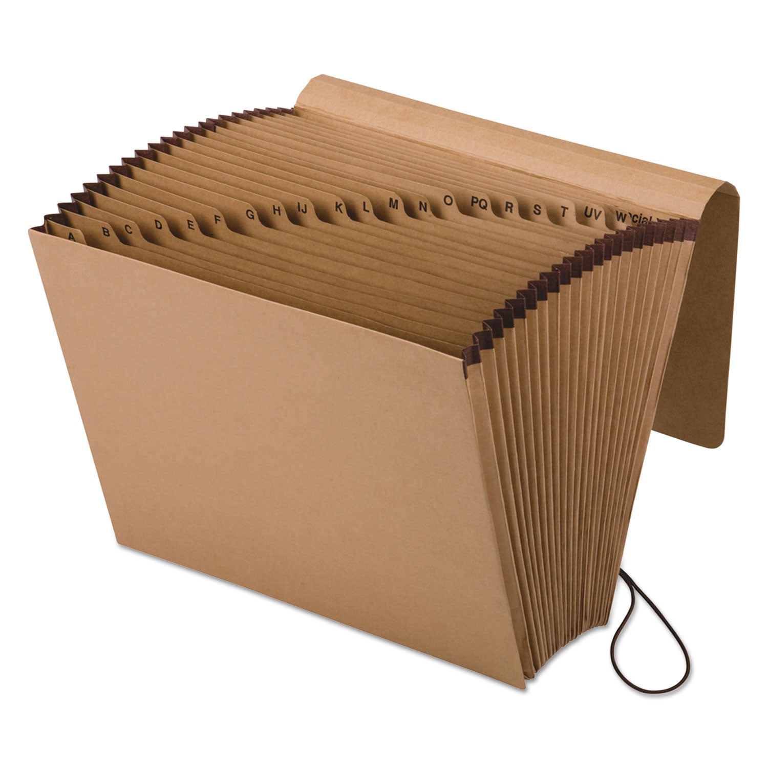 8 1/2" x 11" - 7/8" Expansion - 21 Pocket(s) - Kraft, Tyvek - Brown - Reinforced Gusset, Elastic Closure - 10% Recycled - 1 Each
