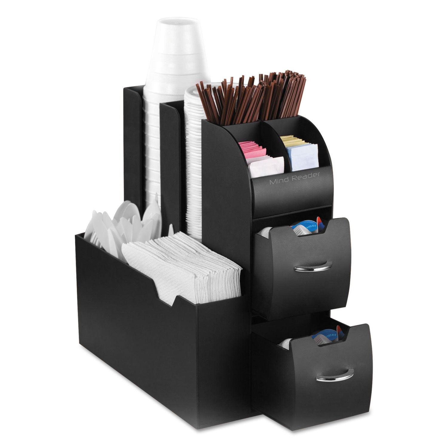 16 x Coffee/Tea Pod - 2 Drawer(s) - 12" Height x 6.50" Width x 11.75" Depth - Compact - Black - 1 Each