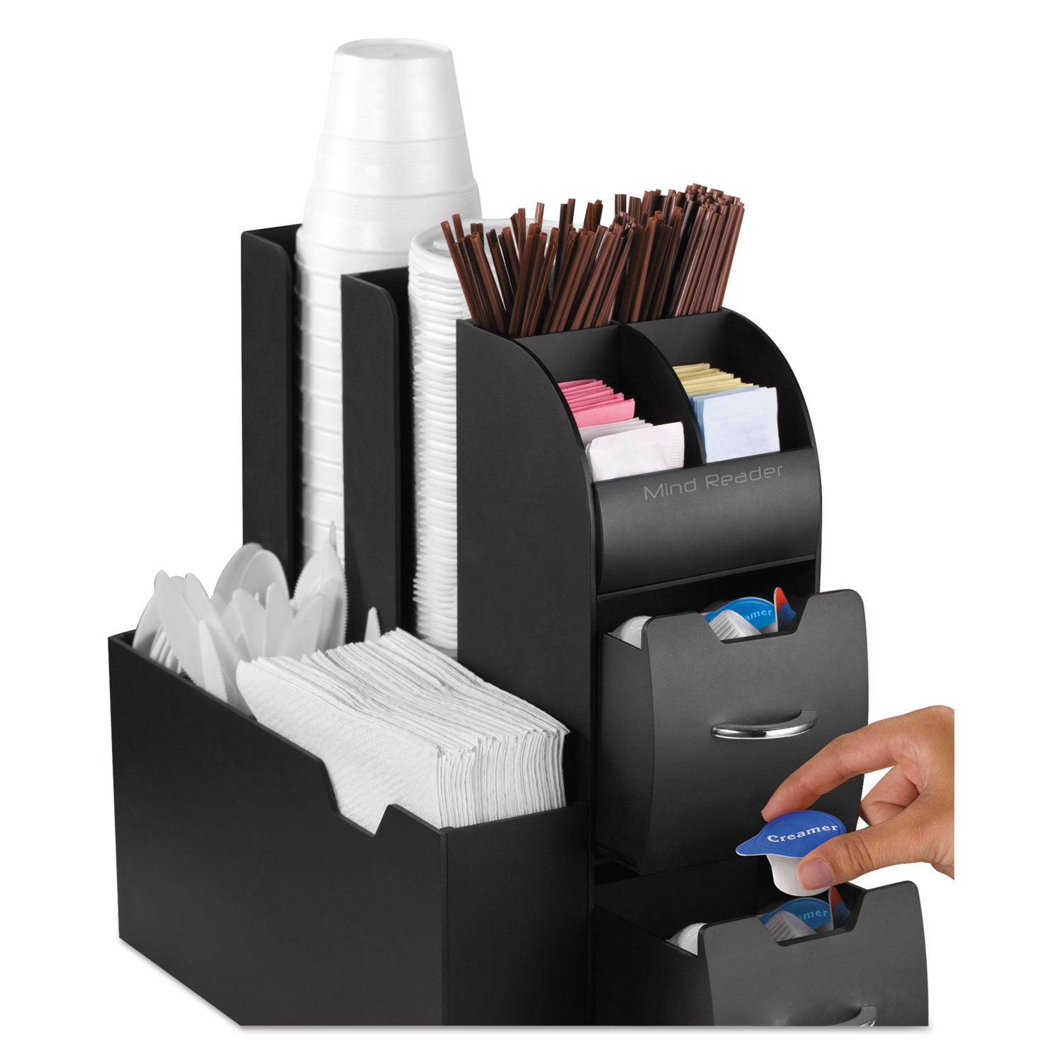 16 x Coffee/Tea Pod - 2 Drawer(s) - 12" Height x 6.50" Width x 11.75" Depth - Compact - Black - 1 Each