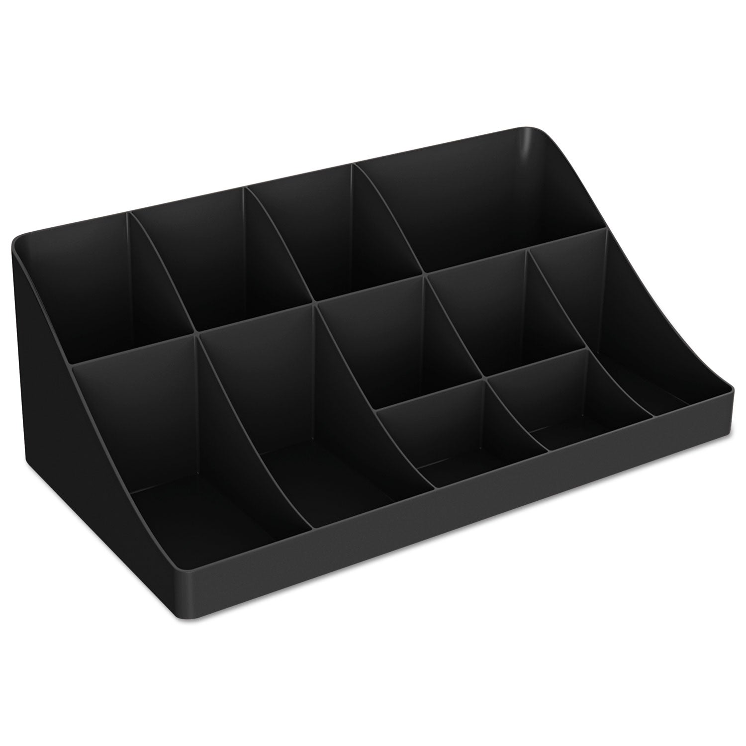 64 x Coffee/Tea Pod - 11 Compartment(s) - 9.80" Height x 18.90" Width x 6.60" Length - Easy to Clean - Black - Plastic - 1 Each