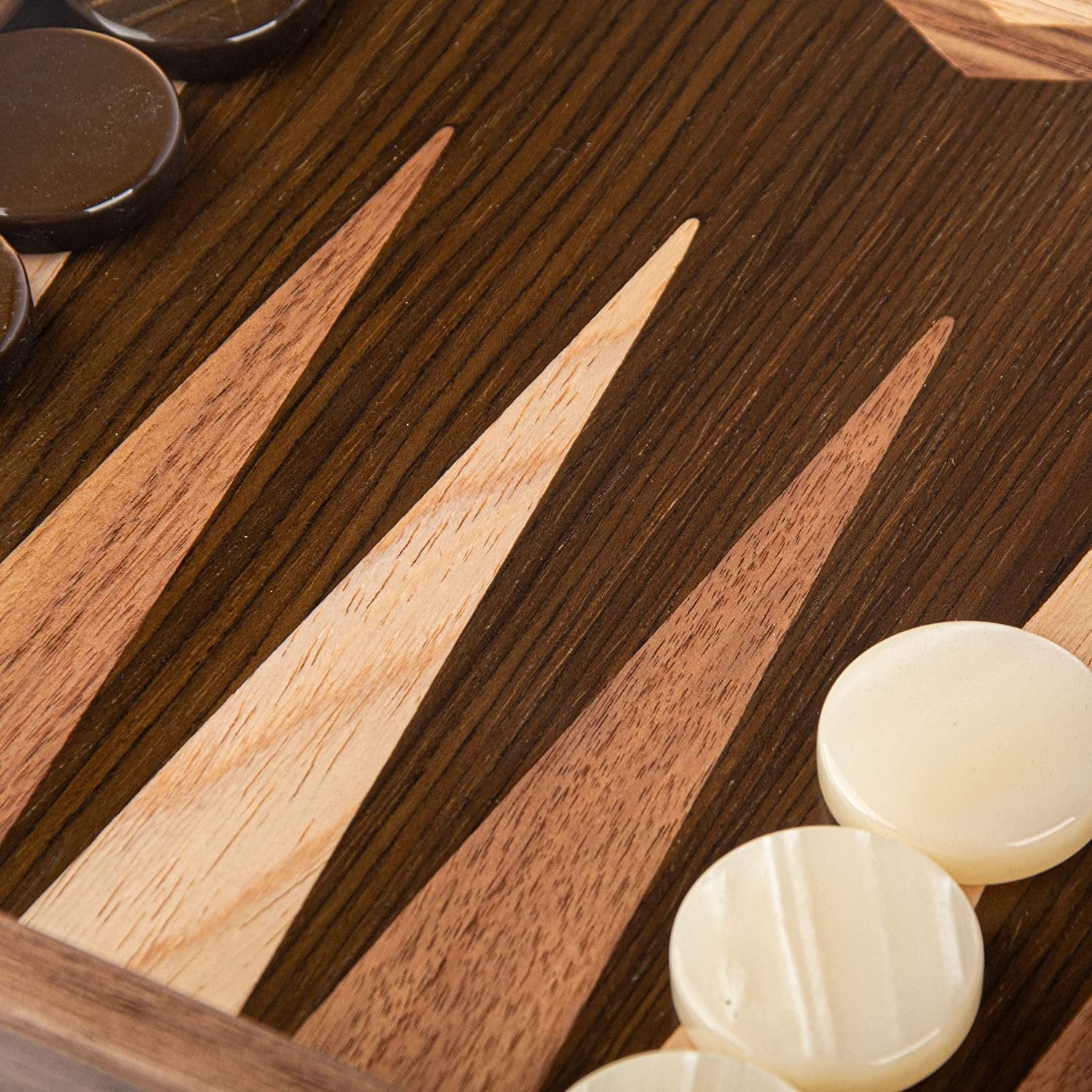 Luxury Walnut Tree-Trunk Backgammon Set - 19 inches - Handcrafted in Greece