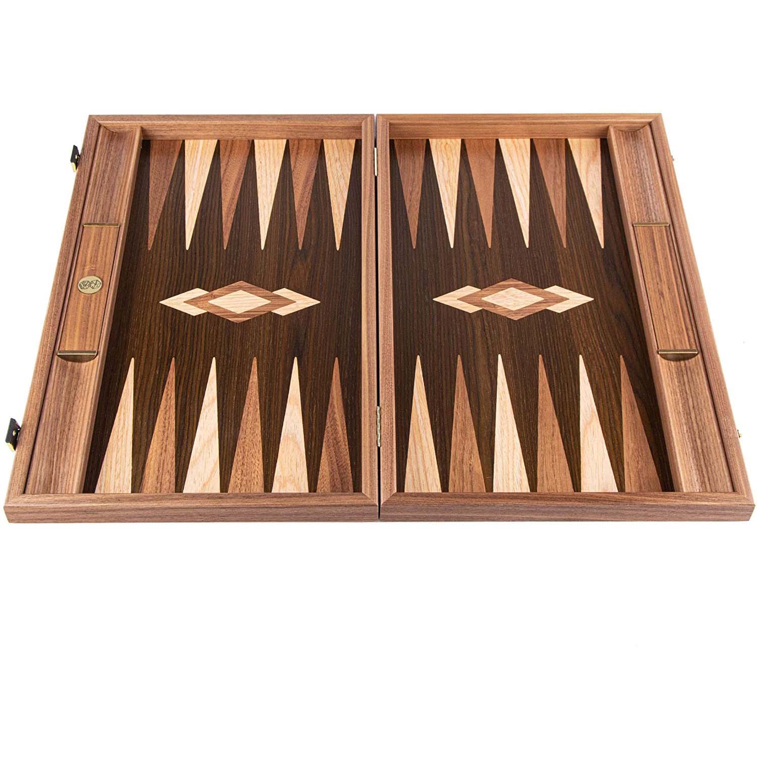 Luxury Walnut Tree-Trunk Backgammon Set - 19 inches - Handcrafted in Greece