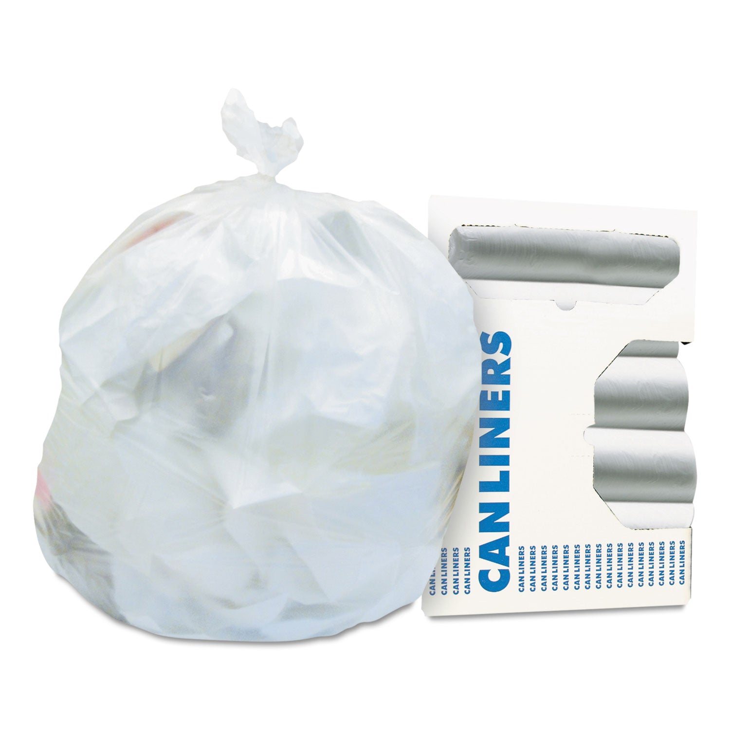 Heritage Heavy-Gauge 0.6mil Can Liners, 16 Gallon, 33" x 24", High Density, Natural, High-Density Polyethylene, 50/Roll, 20 Carton