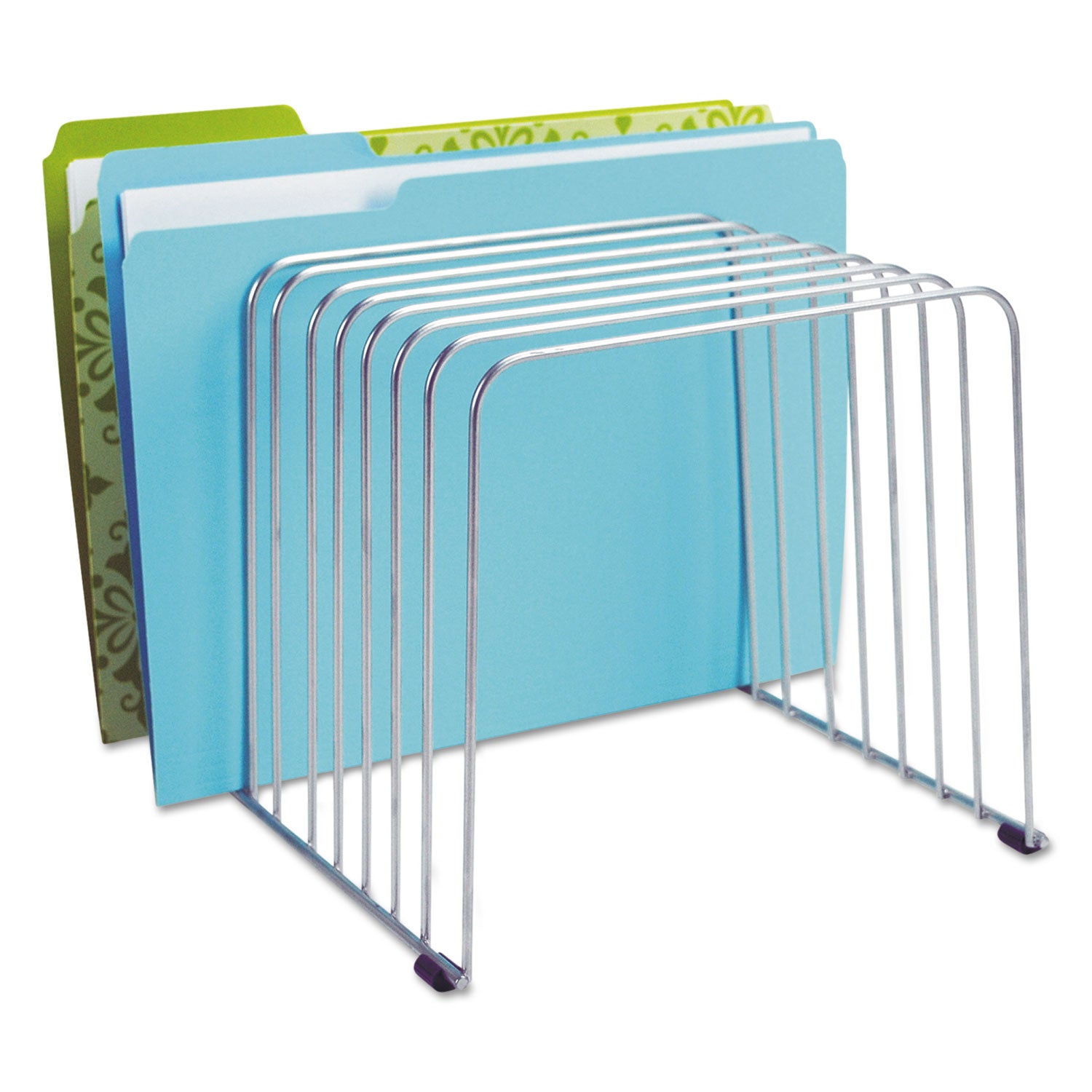 Fellowes Wire File Sorter - 11 Compartment(s) - 11 Divider(s) - 8" Height x 9" Width x 11.38" Depth - Desktop - Silver - Steel - 1 Each