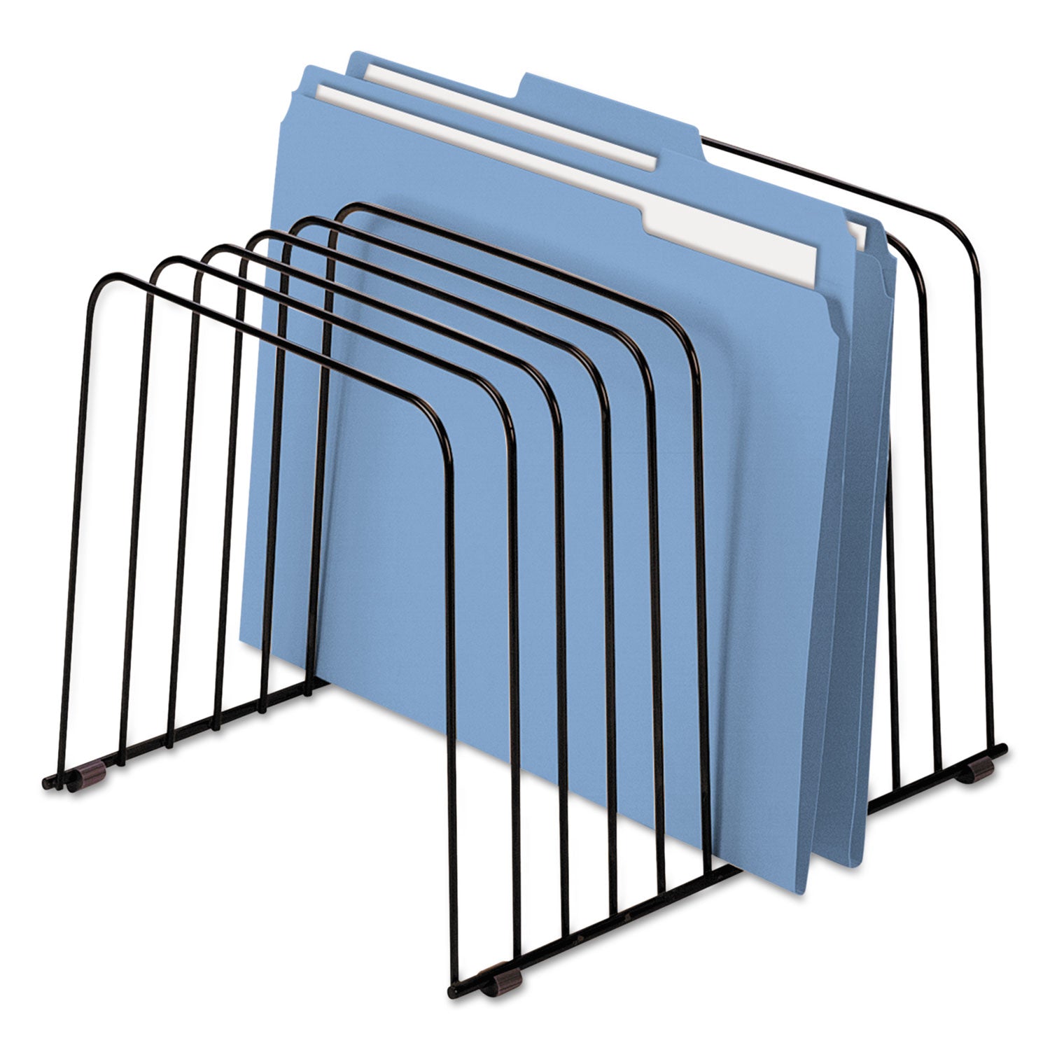 Fellowes Wire File Sorter - 11 Divider(s) - 8" Height x 9" Width x 11.38" Depth - Desktop - Black - Steel - 1 Each