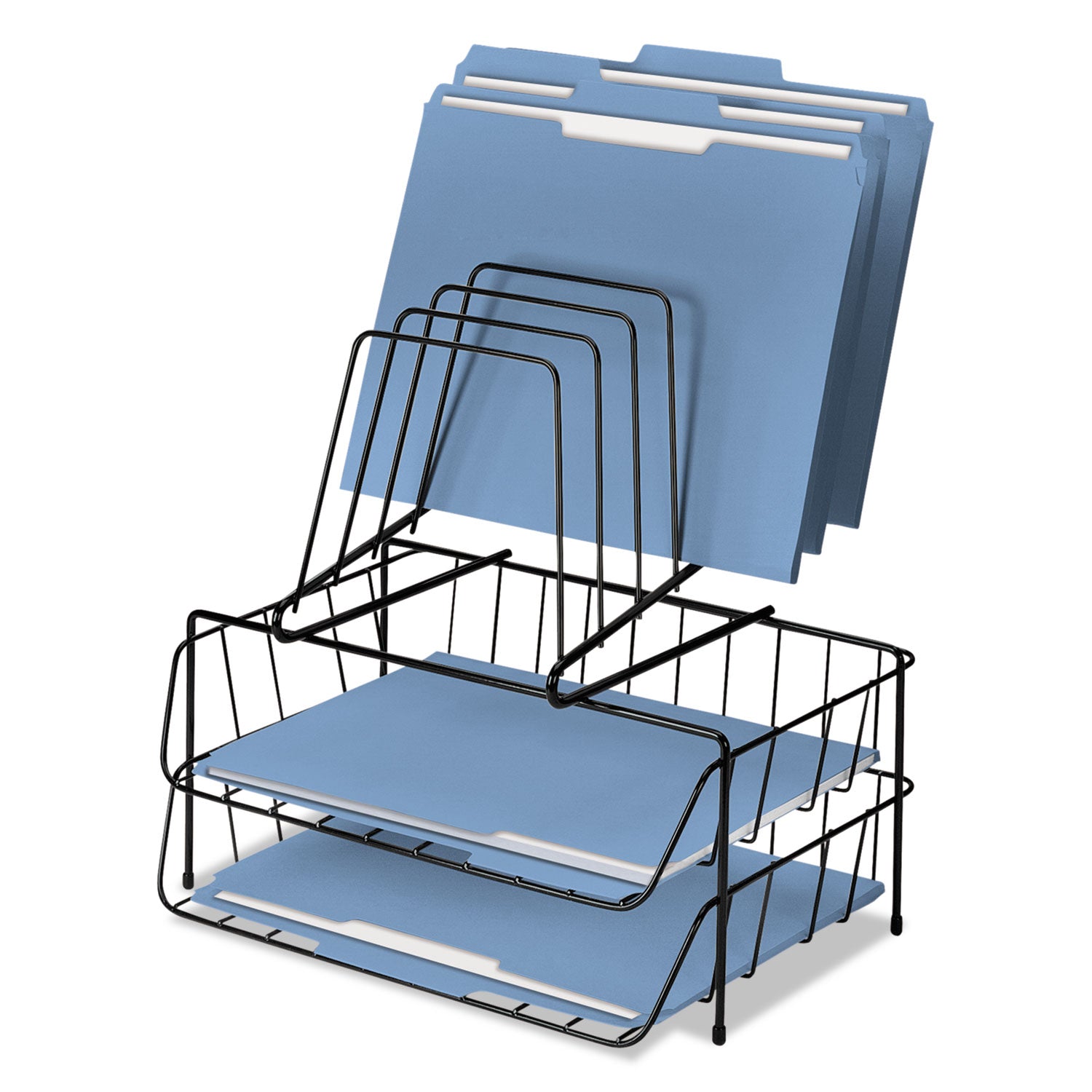6 Compartment(s) - 14" Height x 13.88" Width x 10.13" Depth - Desktop - Black - Steel - 1 Each
