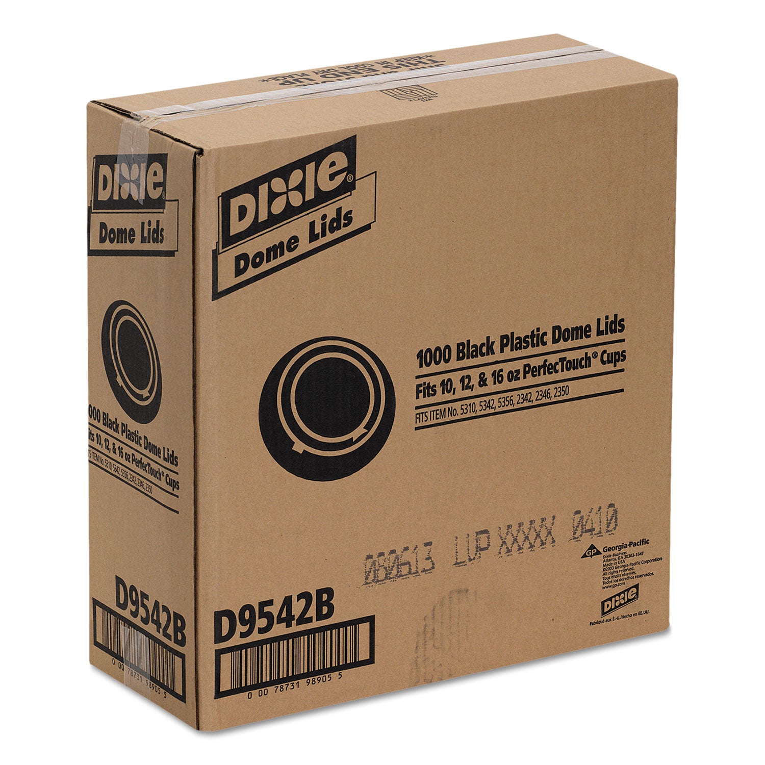 Dixie Hot Cup Lid - Dome - Black - 100/Pack - 10 / Carton