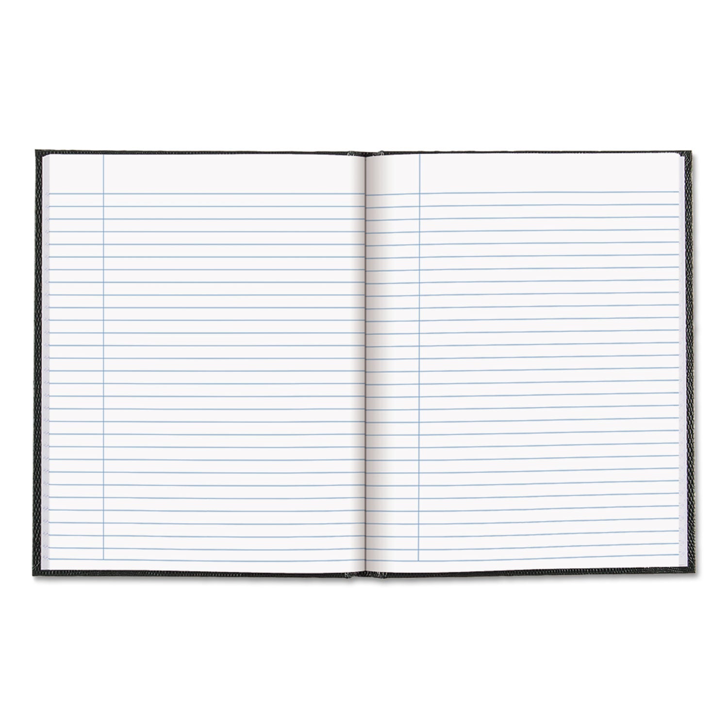 150 Sheets - Perfect Bound - Ruled Margin - 9 1/4" x 7 1/4" Sheet Size - White Paper - Black Cover - Hard Cover - Recycled - 1 Each