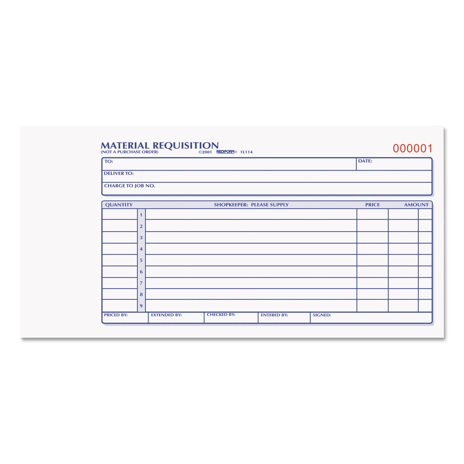 50 Sheet(s) - 2 Part - Carbonless Copy - 7.87" x 4.25" Sheet Size - White, Yellow - Black Print Color - 1 Each