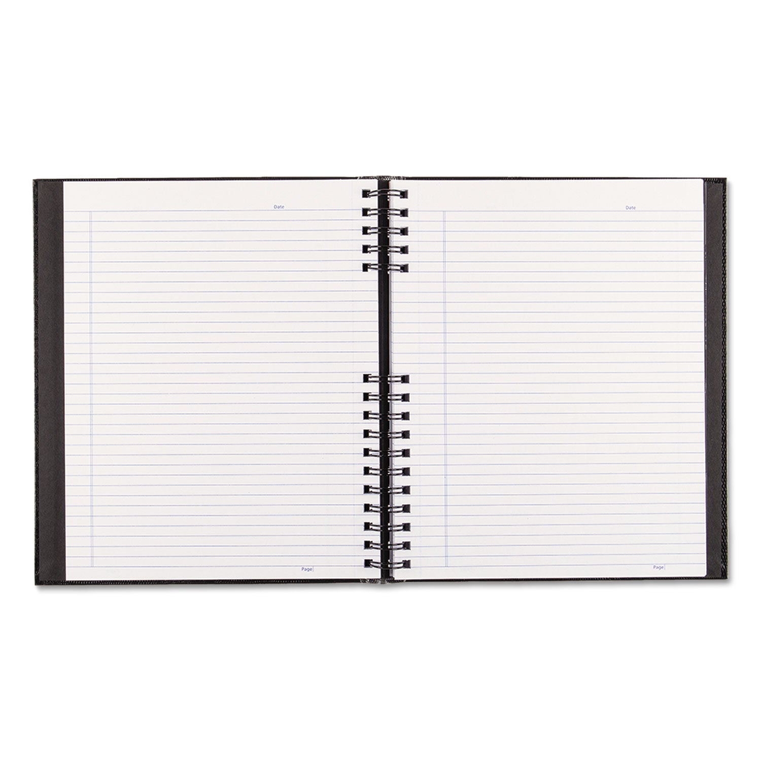 300 Sheets - Twin Wirebound - 11" x 8 1/2" Sheet Size - 9.50" Height x 15" Width x 12" Length - Black Cover - Hard Cover, Micro Perforated, Index Sheet, Self-adhesive, Pocket - Recycled - 1 Each
