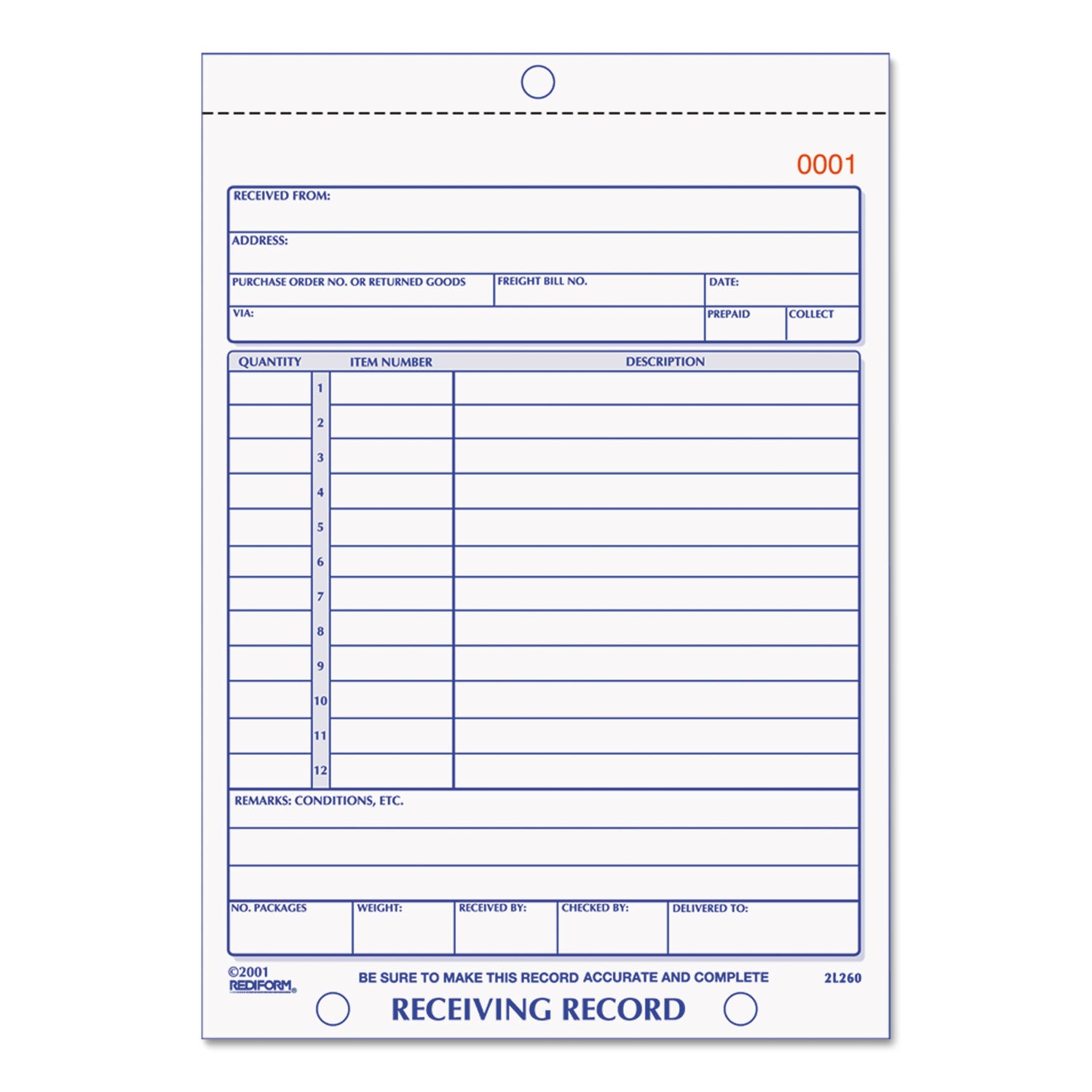 50 Sheet(s) - Stapled - 3 Part - Carbonless Copy - 5.50" x 7.87" Sheet Size - 2 x Holes - White Sheet(s) - Black Print Color - 1 Each