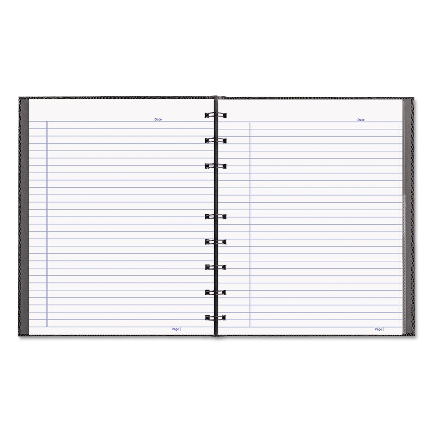 150 Sheets - Twin Wirebound - 7 1/4" x 9 1/4" Sheet Size - White Paper - Black Lizard Cover - Micro Perforated, Self-adhesive, Pocket, Index Sheet, Acid-free, Hard Cover, Archival, Tab, Durable Cover - Recycled - 1 Each