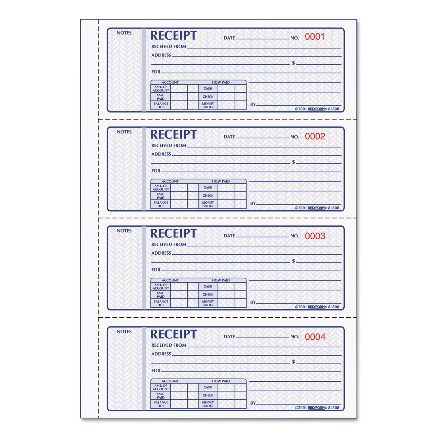 100 Sheet(s) - Wire Bound - 3 Part - Carbonless Copy - 7.62" x 8.50" Sheet Size - 1 Each