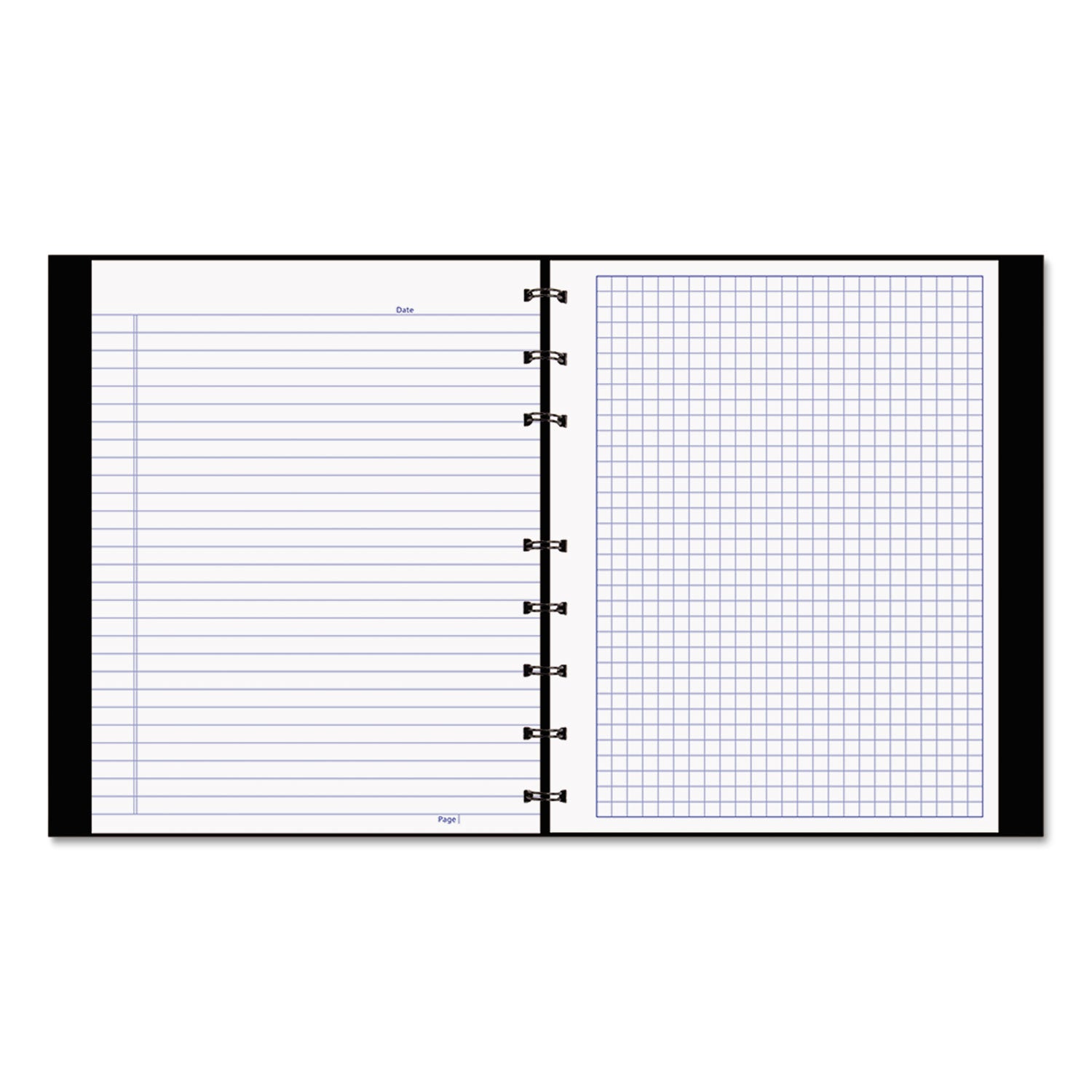 Julian Dates - Daily - 7:00 AM to 8:00 PM - Half-hourly - 7 5/8" x 9 1/2" Sheet Size - Twin Wire - White - Paper - Black Cover - Micro Perforated, Index Sheet, Tabbed, Pocket, Hard Cover - 1 Each