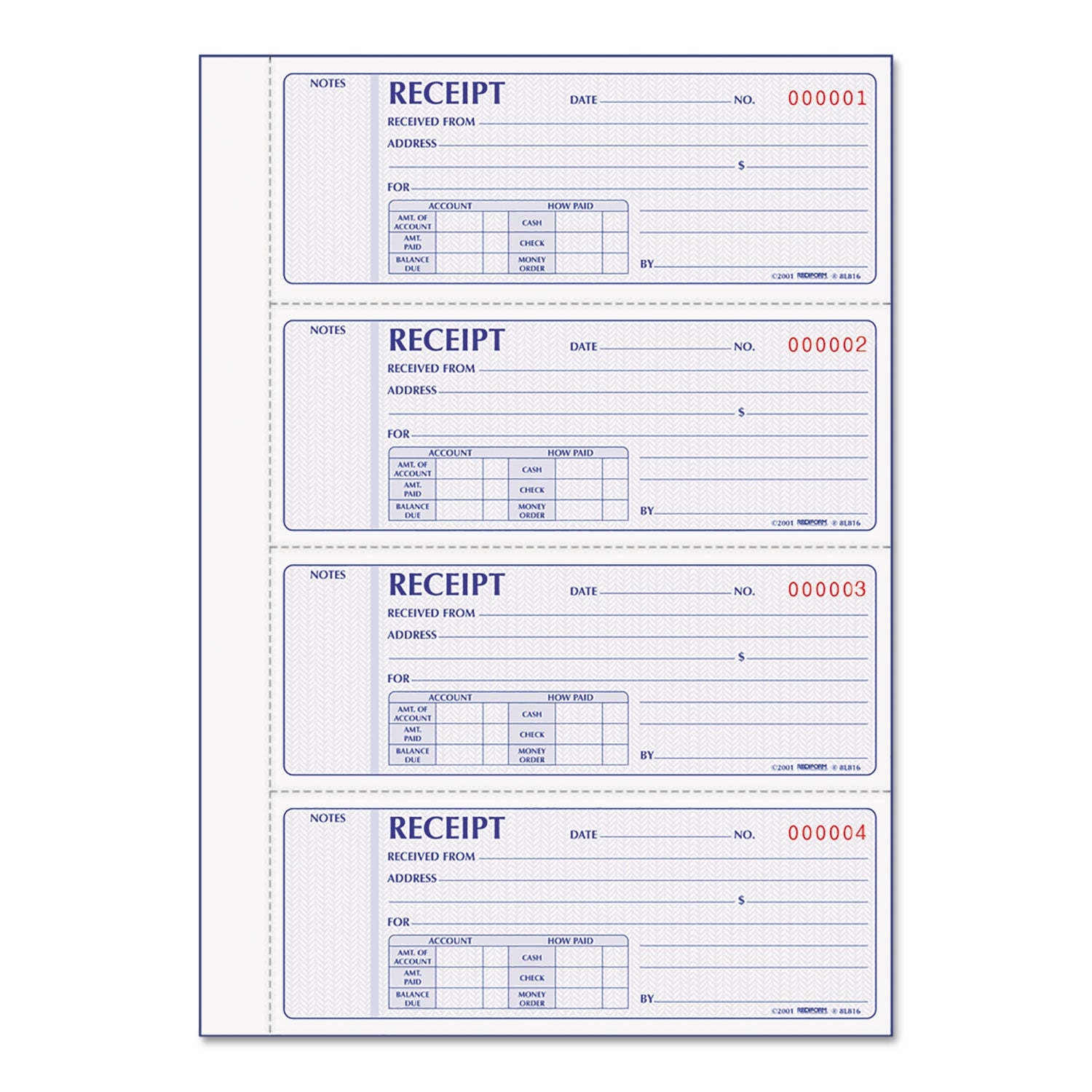 400 Sheet(s) - 2 Part - Carbonless Copy - 7" x 2.75" Sheet Size - White, Yellow - Black Print Color - 1 Each