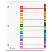 OneStep Printable Table of Contents and Dividers, 12-Tab, Jan. to Dec., 11 x 8.5, White, Assorted Tabs, 1 Set