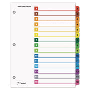 Cardinal OneStep Index System, 15 Dividers, 1 Set, Letter Size, White Paper, Multicolor Mylar Tabs, 3-Hole Punched, Reinforced Tabs and Edges