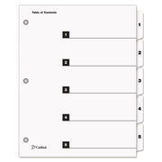 Cardinal OneStep Numbered Index System, 5 Dividers, 5 Tabs (1-5), Letter Size, White, 3-Hole Punched, Reinforced Tabs and Edges, 1 Set