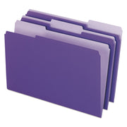 Pendaflex 1/3 Tab Cut Legal Recycled Top Tab File Folder - 8 1/2" x 14" - Violet - Acid-free - 10% Recycled - 100 / Box
