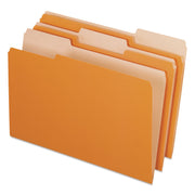 Pendaflex 1/3 Tab Cut Legal Recycled Top Tab File Folder - 8 1/2" x 14" - Orange - Acid-free - 10% Recycled - 100 / Box