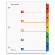 Cardinal OneStep Index System, 5 Dividers, 5 Multicolor Mylar Tabs, Letter Size, 3-Hole Punched, White, 1 Set