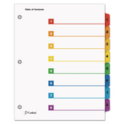 Cardinal OneStep Index System, 8 Dividers, 8 Multicolor Mylar Tabs, 3-Hole Punched, Letter Size, White Paper, Reinforced Tabs and Edges, 1 Set