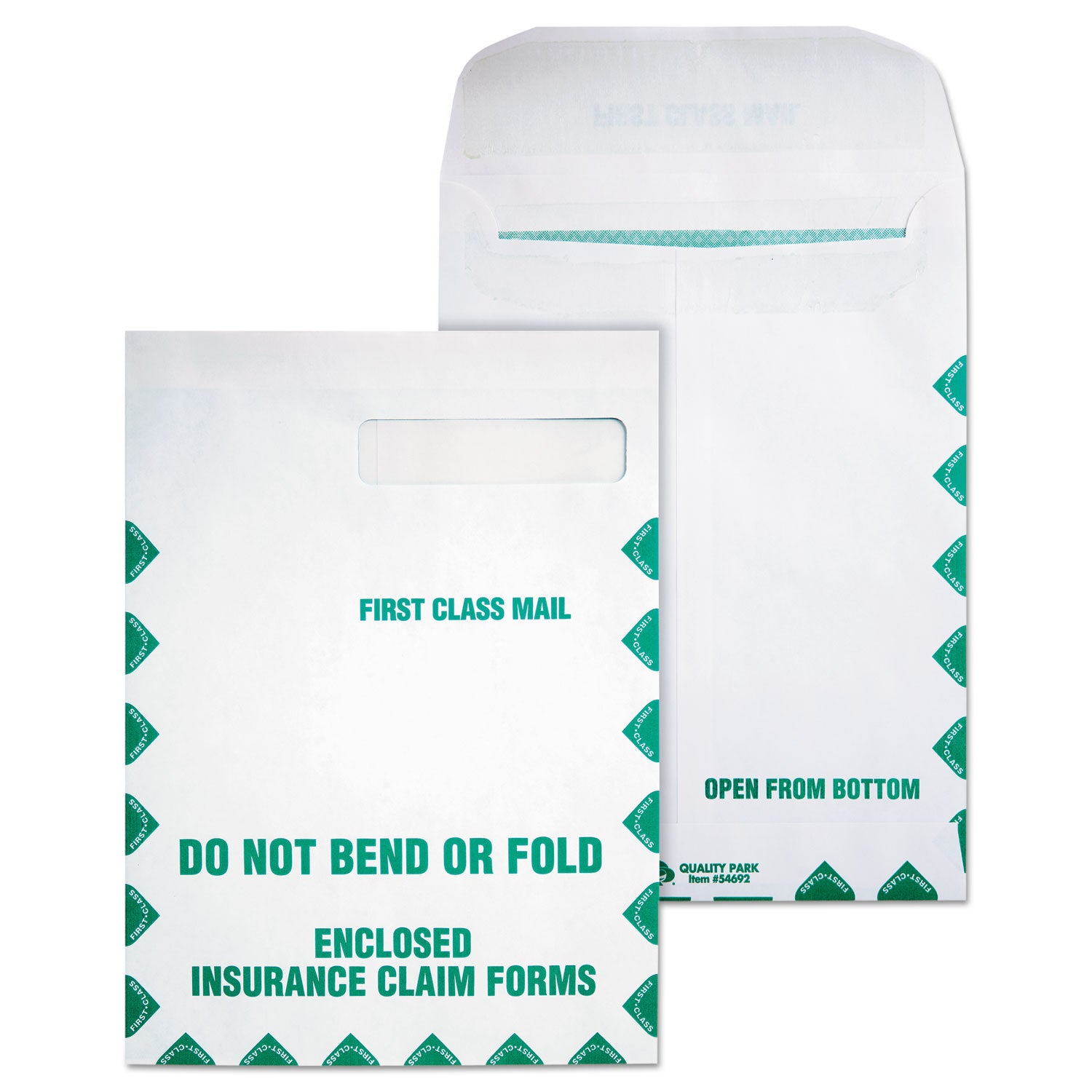 Single Window - 9" Width x 12 1/2" Length - 28 lb - Self-sealing - White - Wove - 100 / Box
