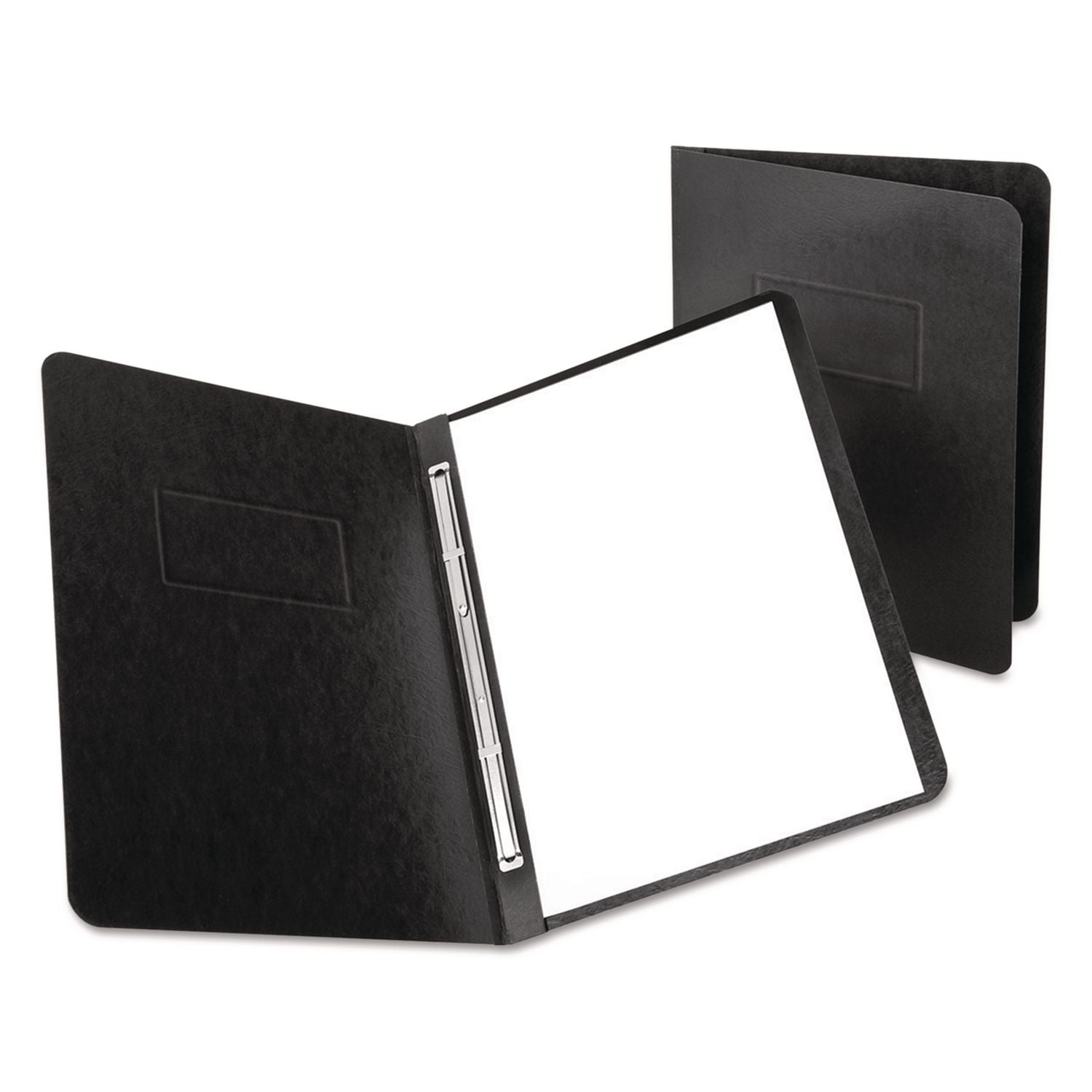 Oxford Letter Recycled Report Cover - 8 1/2" x 11" - Prong Fastener - 3" Fastener Capacity for Folder - Pressguard - Black - 65% Recycled - 1 Each