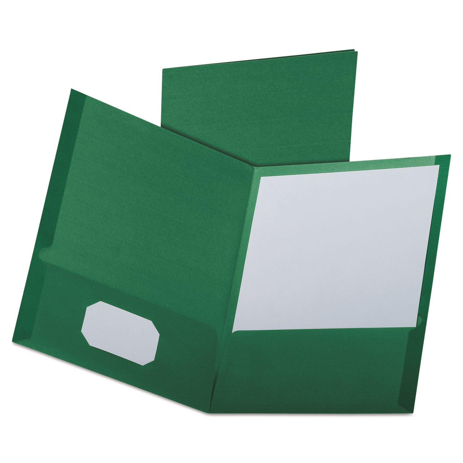 Oxford Letter Recycled Pocket Folder - 8 1/2" x 11" - 100 Sheets Capacity - 2 Pocket(s) - Dark Green - 35% Recycled - 25 / Box