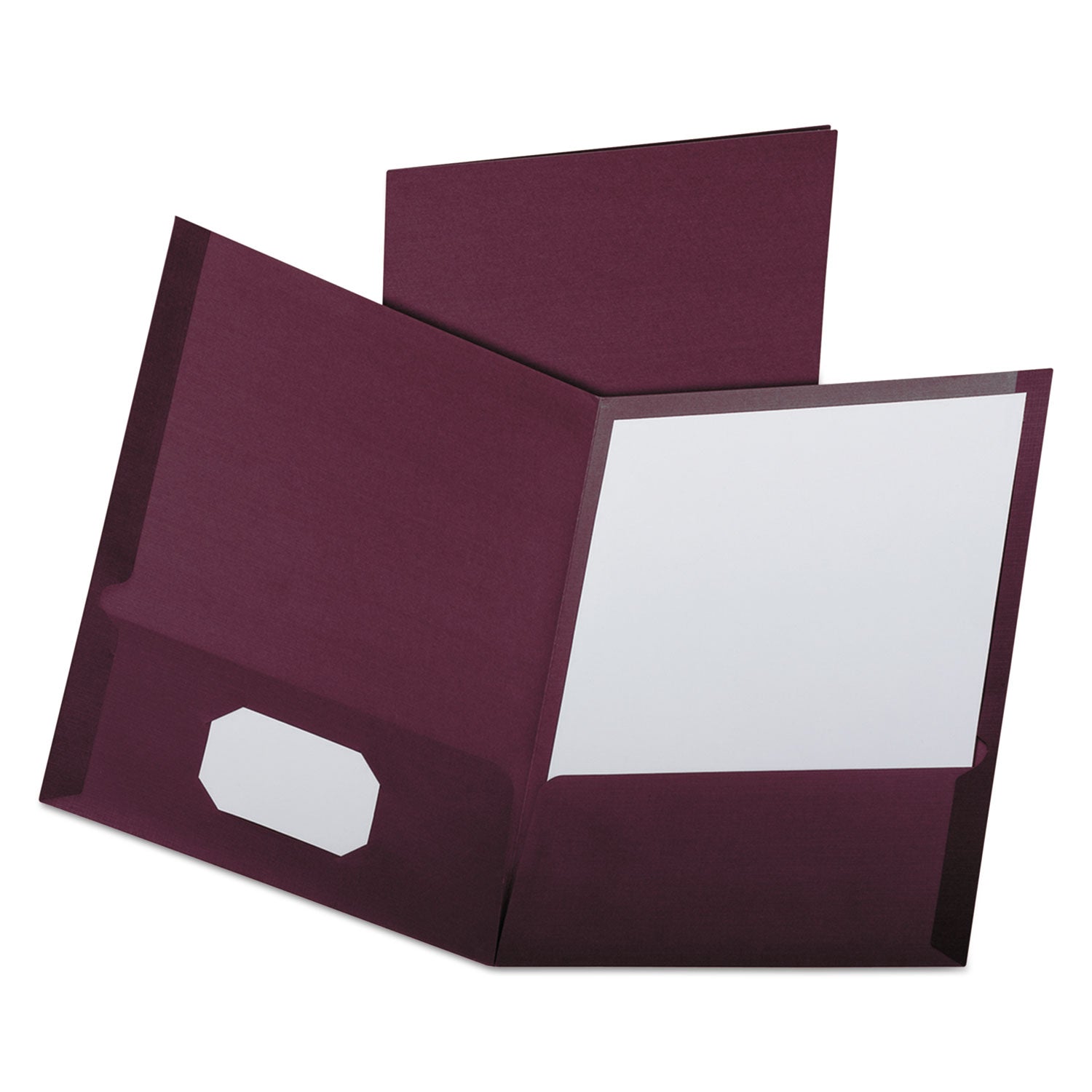 Oxford Letter Recycled Pocket Folder - 8 1/2" x 11" - 100 Sheets Capacity - 2 Pocket(s) - Burgundy - 35% Recycled - 25 / Box