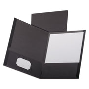 Oxford Letter Pocket Folder - 8 1/2" x 11" - 100 Sheets Capacity - 2 Pocket(s) - Black - 1 Each