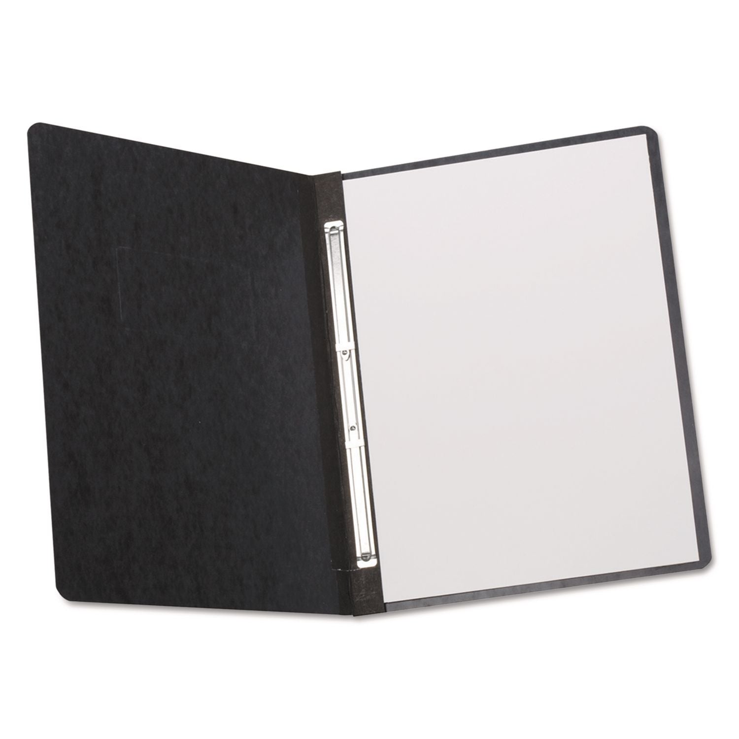 TOPS Letter Recycled Report Cover - 3" Folder Capacity - 8 1/2" x 10 63/64" - 2 x Prong Fastener(s) - Black - Reinforced Hinge, Durable Hinge, Slip Resistant, Punched, Embossed, Label Holder - 65% Recycled - 1 Each