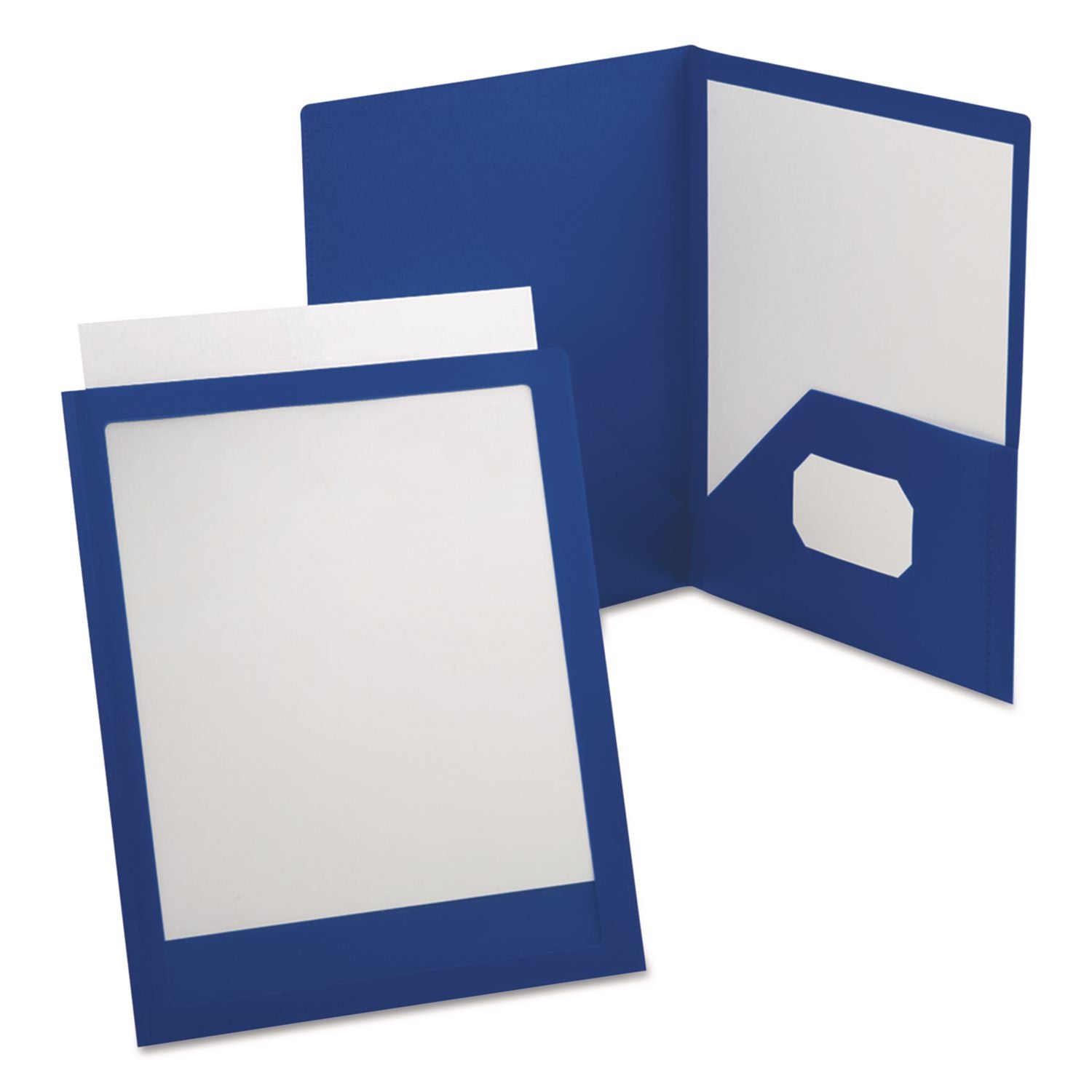 8 1/2" x 11" , 9 1/2" x 11 5/8" - 2 Pocket(s) - Polypropylene - Blue - Wear Resistant, Water Proof, Die-cut, Durable - 1 Each
