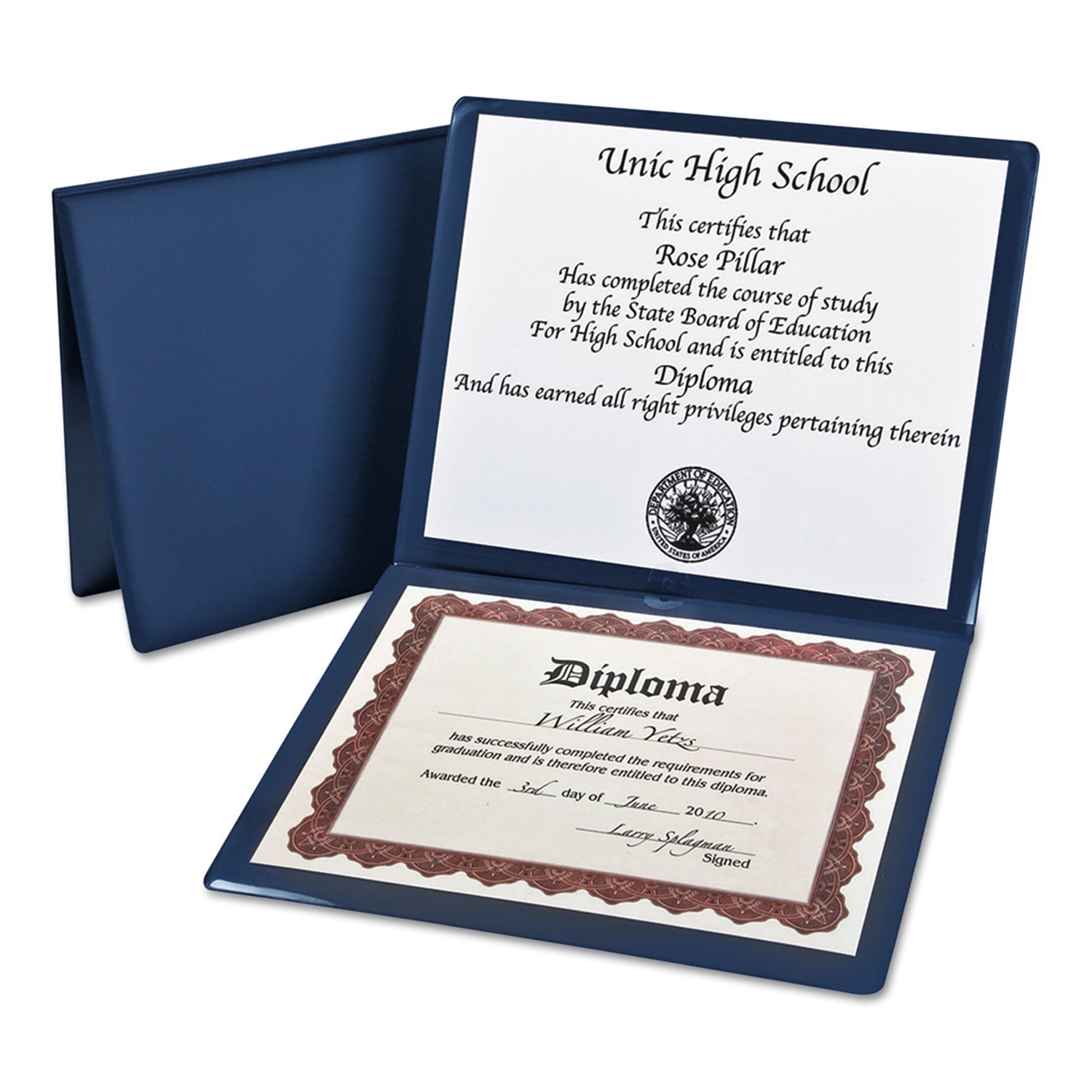 12" x 10" - 2 Pocket(s) - Navy - Tab, Padded, Moisture Resistant, Wall Mountable, Window, Durable - 1 Each