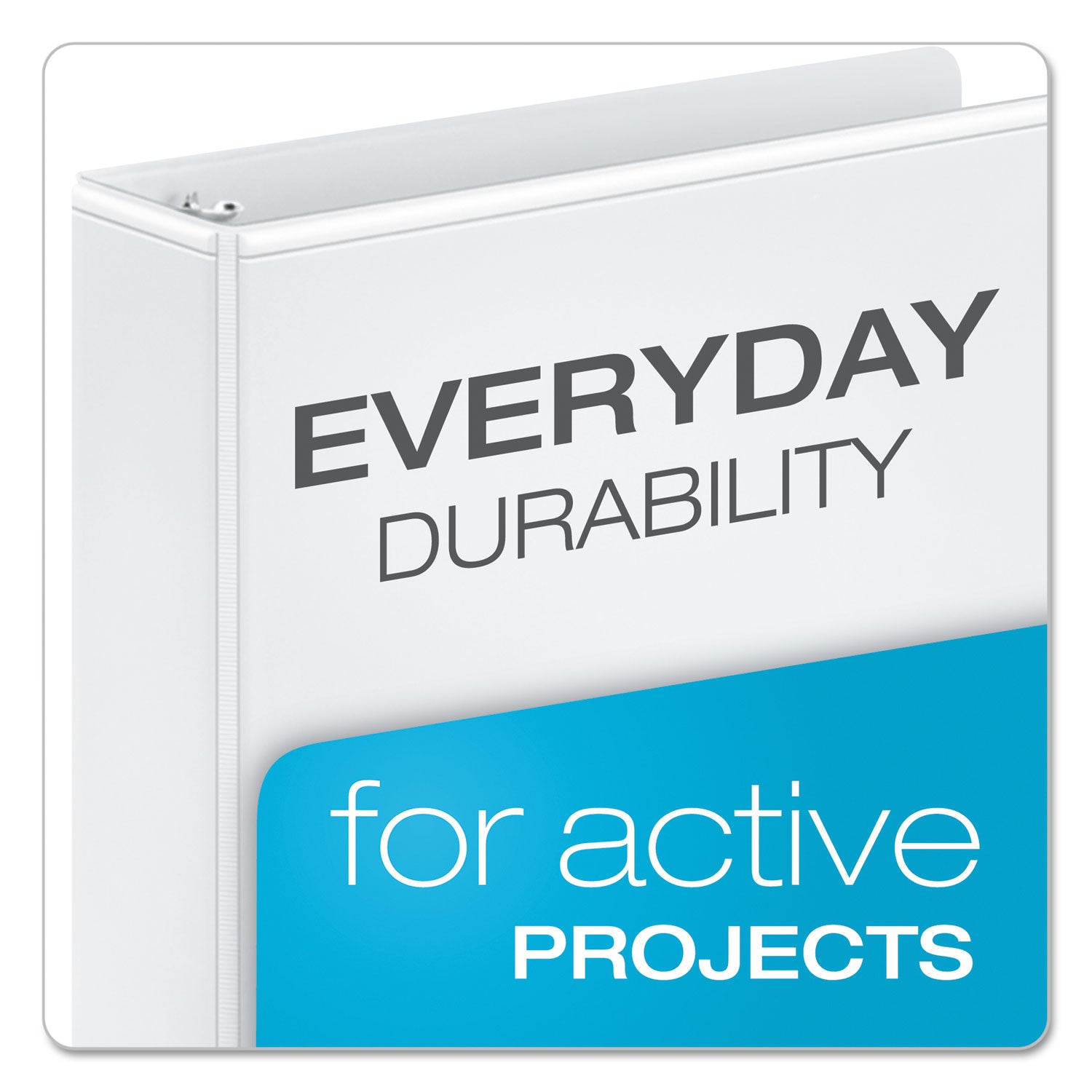 Cardinal Performer ClearVue Slant-D Ring Binder, 4" Capacity, 835 Sheet, 3 Rings, 2 Inside Pockets, Letter Size, White, 1 Each