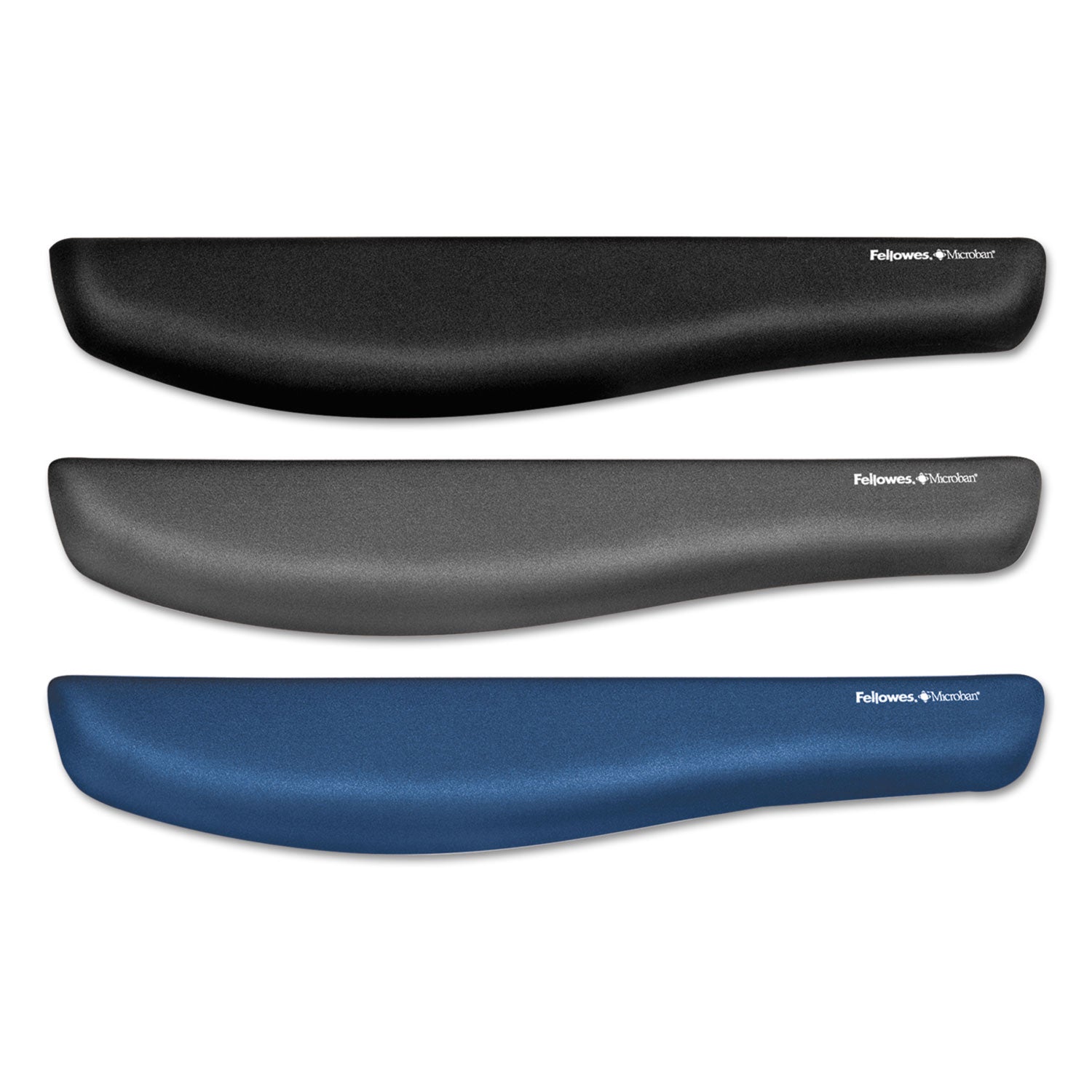 Fellowes PlushTouch Microban Keyboard Wrist Rest - 1" Height x 18.13" Width x 3.19" Depth - Blue - Foam - Wear Resistant, Tear Resistant, Skid Proof - 1 Each