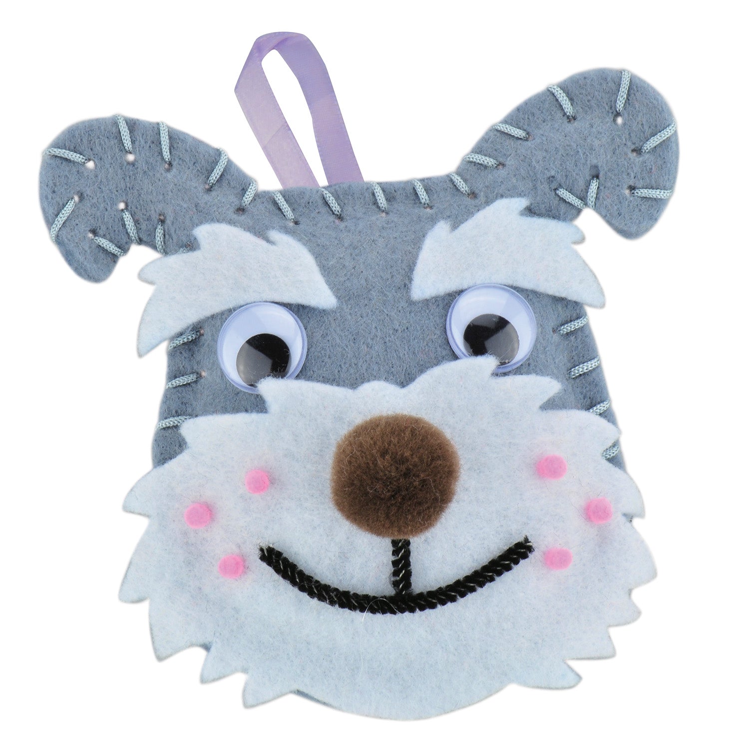 Felt Sewing Dog Kit, Schnauzer, 4.25" x 6.5" x 1", 1 Kit