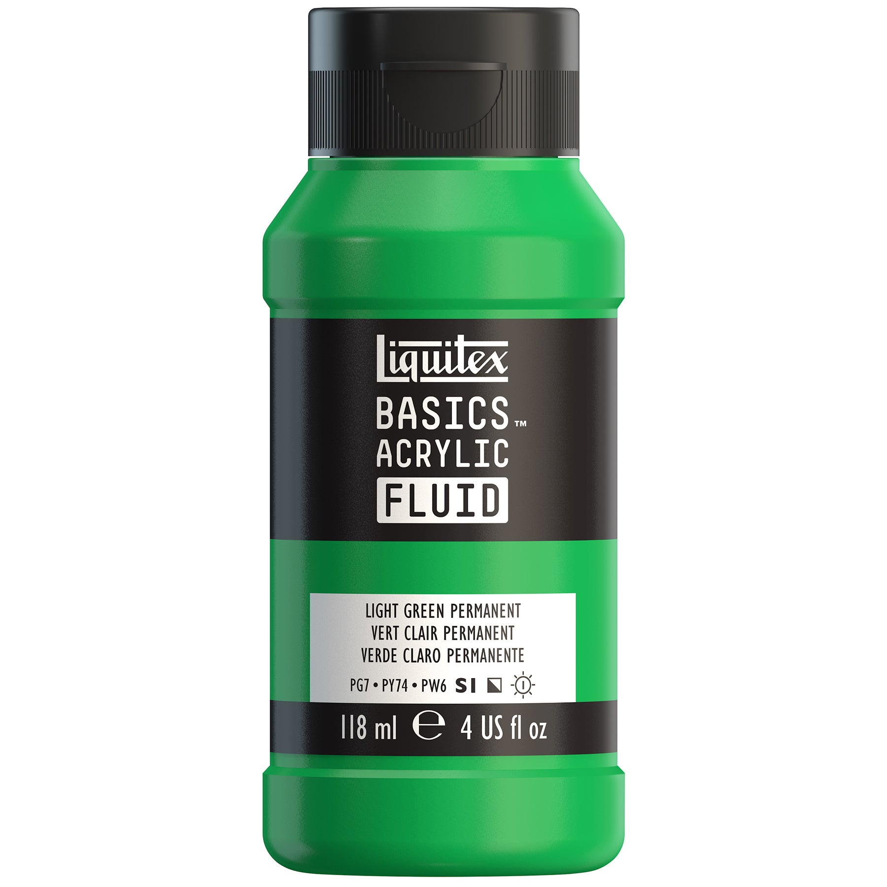 LQ BASICS Acrylic Fluid 118ml Bottle -  Light Green Permanent