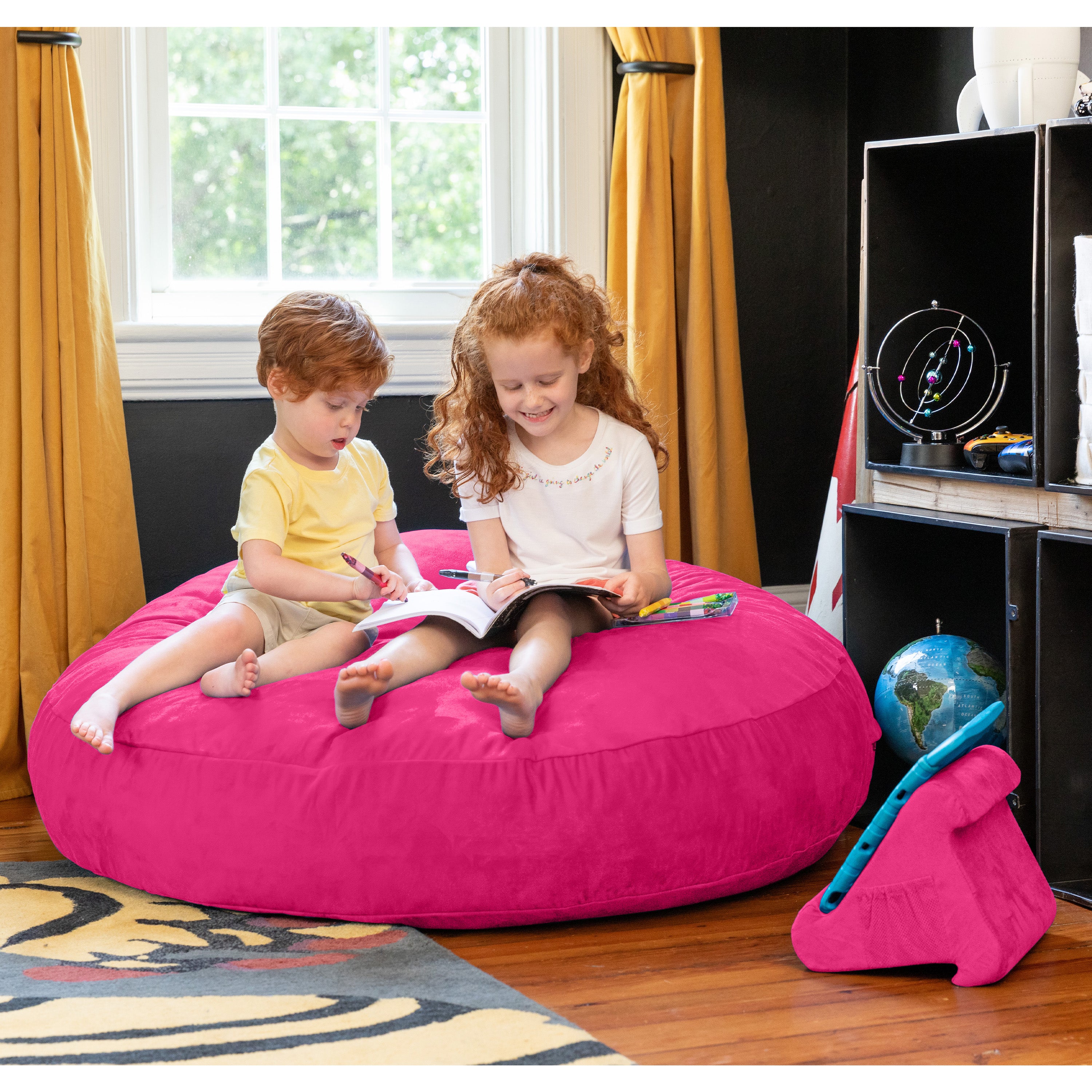Jaxx Cocoon 4 Foot Bean Bag Chair and Crash Pad, Fuchsia
